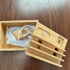 NIB! Multi Device Cord Organizer Bamboo